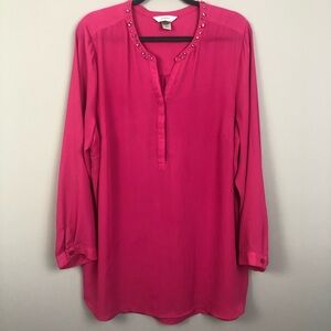 CJ Banks Pink Embellished Top